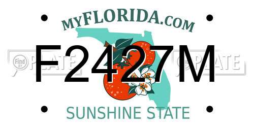 F2427M Florida License Plate