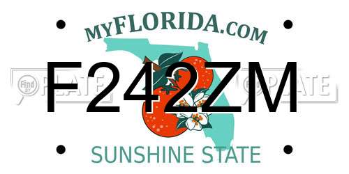 F242ZM Florida License Plate