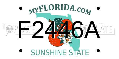 F2446A Florida License Plate