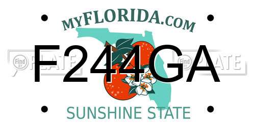 F244GA Florida License Plate