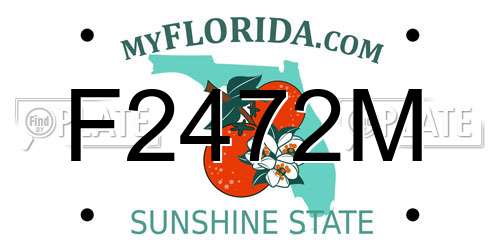 F2472M Florida License Plate