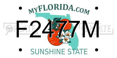 F2477M Florida License Plate