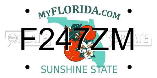F247ZM Florida License Plate