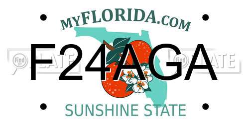 F24AGA Florida License Plate