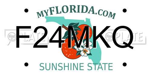 F24MKQ Florida License Plate
