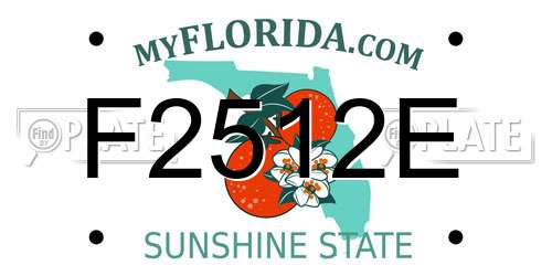 F2512E Florida License Plate