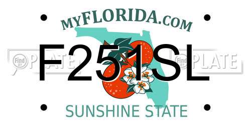 F251SL Florida License Plate