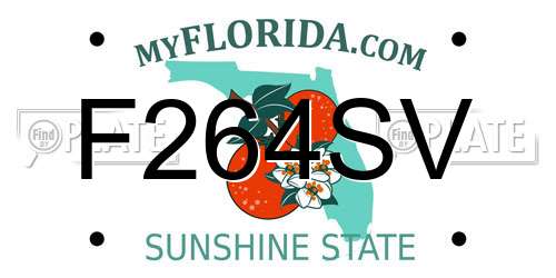 F264SV Florida License Plate