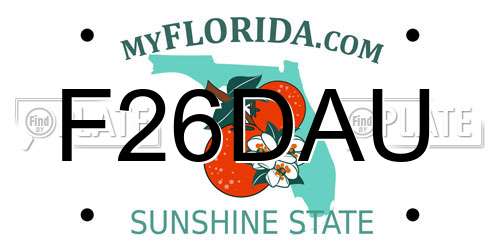 F26DAU Florida License Plate
