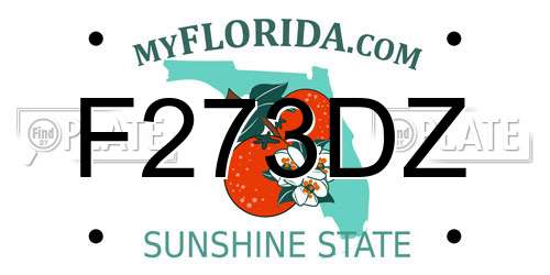 F273DZ Florida License Plate