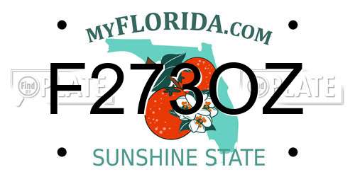 F273OZ Florida License Plate
