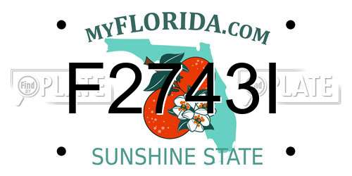 F2743I Florida License Plate