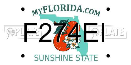F274EI Florida License Plate
