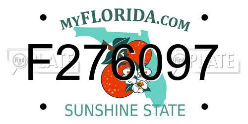 F276097 Florida License Plate