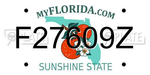 F27609Z Florida License Plate