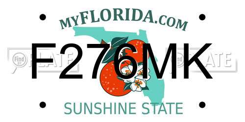 F276MK Florida License Plate