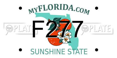 F277 Florida License Plate