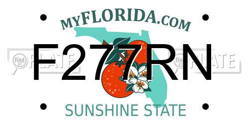 F277RN Florida License Plate