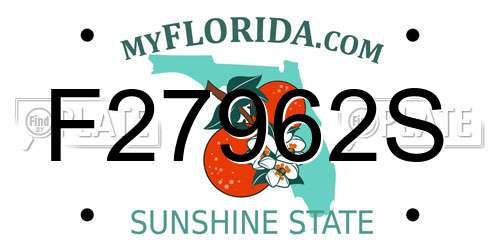 F27962S Florida License Plate