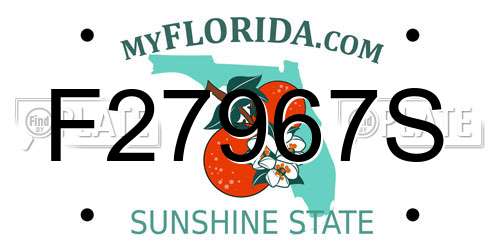 F27967S Florida License Plate