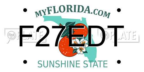 F27EDT Florida License Plate