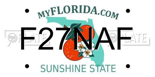 F27NAF Florida License Plate