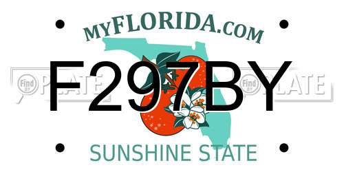 F297BY Florida License Plate
