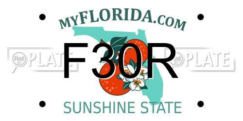 F30R Florida License Plate