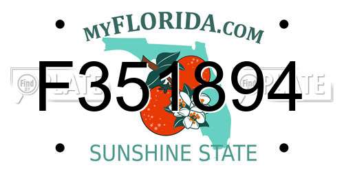 F351894 Florida License Plate