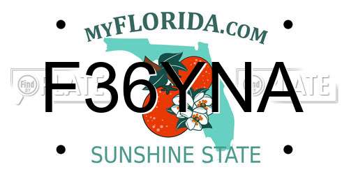 F36YNA Florida License Plate