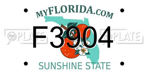 F3904 Florida License Plate