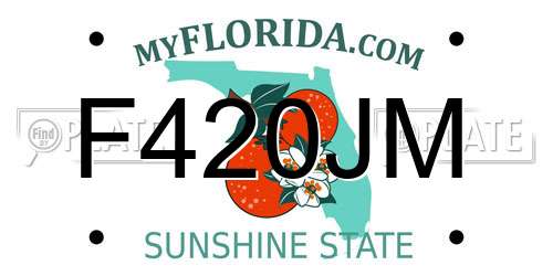 F420JM Florida License Plate