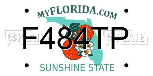 F484TP Florida License Plate