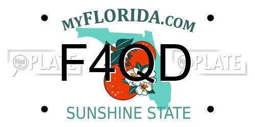 F4QD Florida License Plate