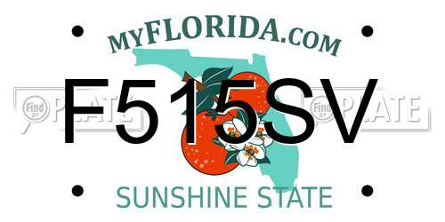 F515SV Florida License Plate