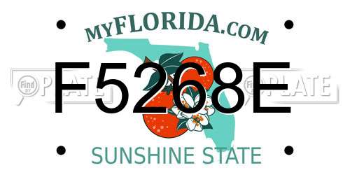 F5268E Florida License Plate