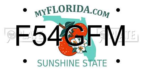 F54GFM Florida License Plate