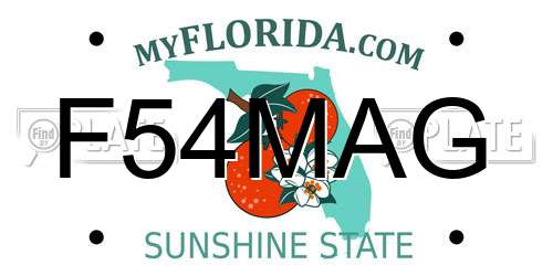 F54MAG Florida License Plate