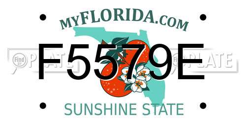 F5579E Florida License Plate