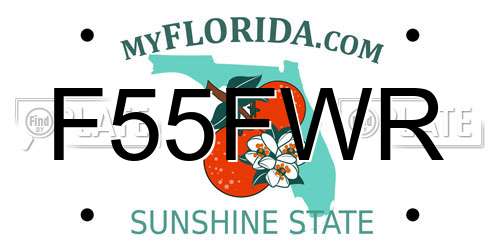 F55FWR Florida License Plate