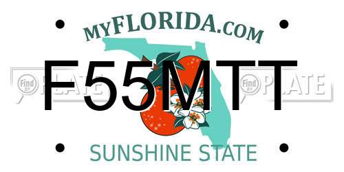 F55MTT Florida License Plate