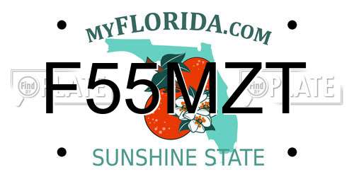 F55MZT Florida License Plate
