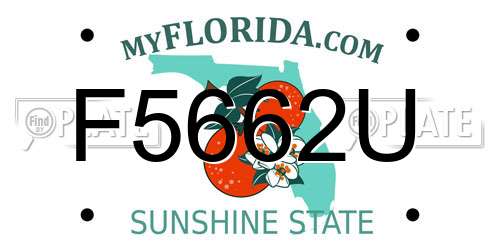 F5662U Florida License Plate