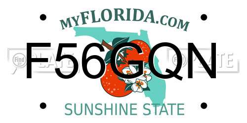 F56GQN Florida License Plate