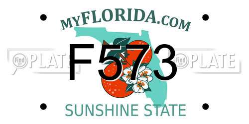 F573 Florida License Plate