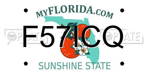 F57ICQ Florida License Plate