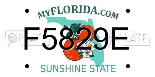 F5829E Florida License Plate