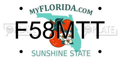 F58MTT Florida License Plate