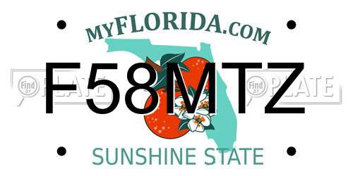 F58MTZ Florida License Plate
