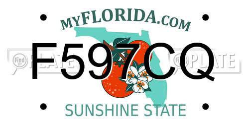 F597CQ Florida License Plate